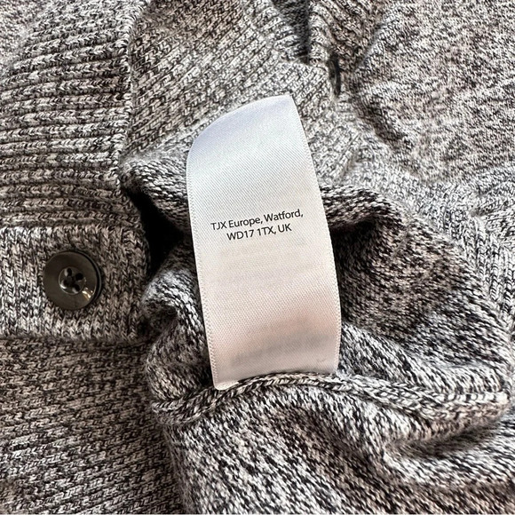 Lachlan British XXL black marbled Grandpa button down cardigan sweater - Picture 6 of 6